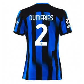 Inter Milan Denzel Dumfries #2 Hemmatröja Kvinnor 2023-24 Kortärmad